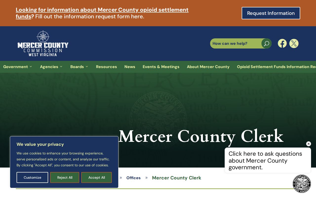 Bluefield residents directory Mercer County Clerk source